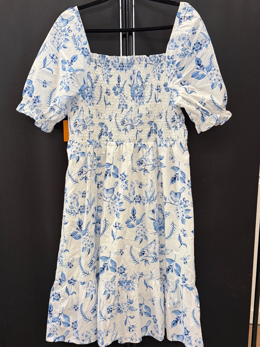 Gymboree White Dress with Blue Floral Print